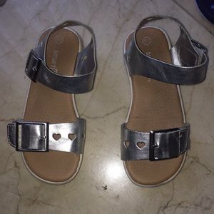 Cute girls silver sandals